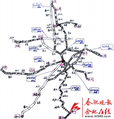合蚌等8条高速客运线路,以及亳蚌,庐巢马等多条城际铁路