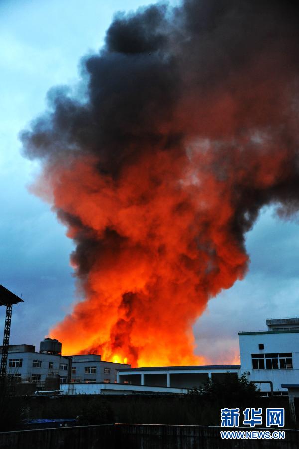 浙江仙居一化工厂发生火灾