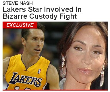 曝纳什不想让孩子去洛杉矶 与前妻因抚养权打官司