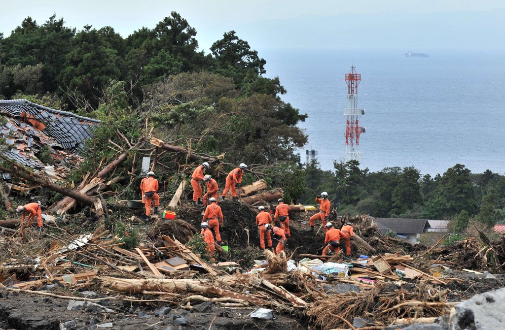 日本强台风致死人数升至22人 搜救工作继续