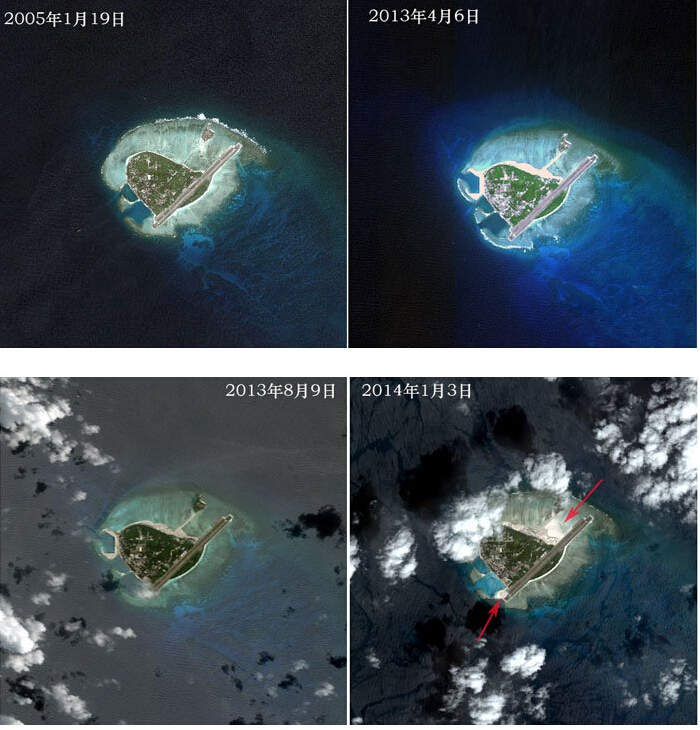 西沙永興島面積增大40機場跑道明顯加長圖