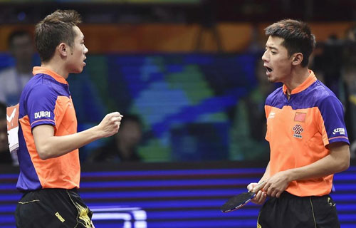 张继科/许昕救2赛点惊天逆转 胜日本组合进男双4强