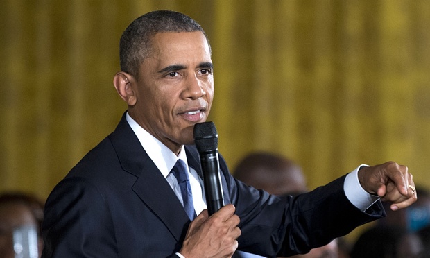 图注:美国总统奥巴马发表演讲