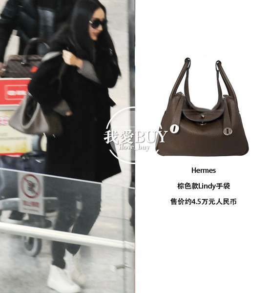 杨幂背绿色款爱马仕lindy最近又入了两只chloe,都是当下chloe家最火的