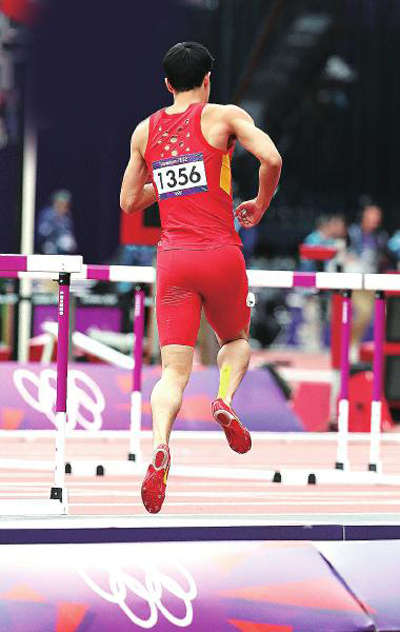 看着刘翔向终点跳去的背影,让人有些心酸