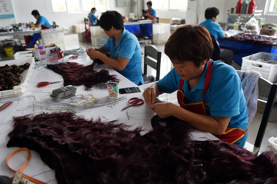 探访中国头发工厂定制假发畅销世界组图