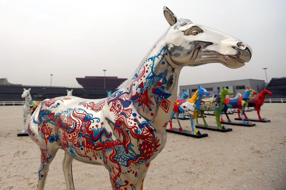 艺术彩绘马捷足先登 上海环球马术冠军赛未赛先热