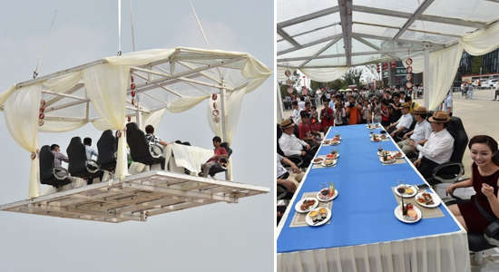 合肥现"空中餐厅" 参观者可免费享用午餐