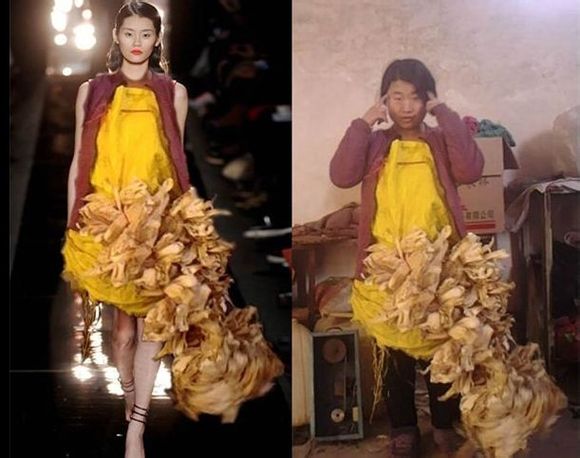 "仙女"王守英利用废弃物设计的时尚衣服