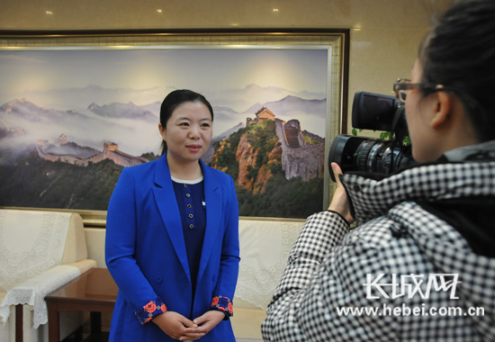 气象灾害防御中心副主任郭丽丽接受采访长城网 李雪威 摄