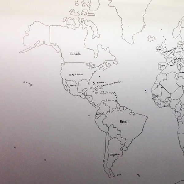 初一世界地图简笔画图片