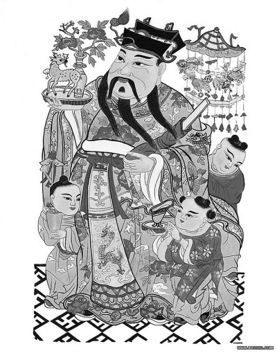 招财童子的年画
