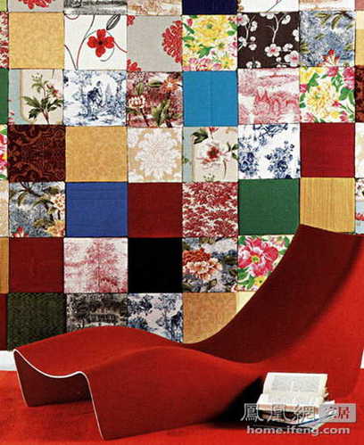 东拼西凑物尽其用废旧布片还能拼接上墙