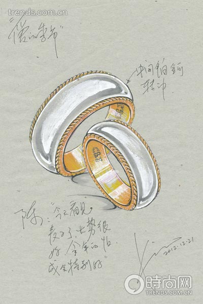 蒋勤勤陈建斌对戒设计图