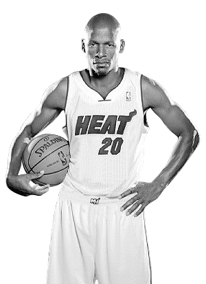 热火后,詹姆斯立刻在微博上发了一张雷·阿伦穿热火20号球衣的ps图