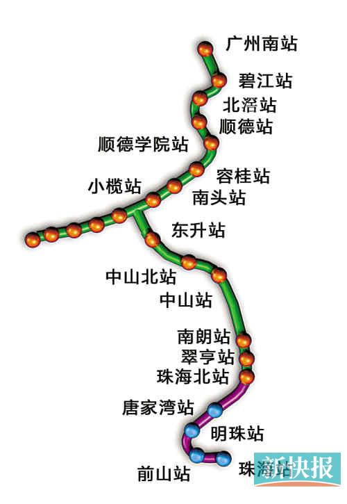 广珠轻轨站路线图图片