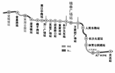 长沙地铁2号线正式开始铺轨