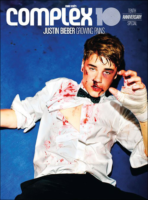 贾斯汀99比伯摆脱奶油造型拍摄拳击时尚照片血腥又性感