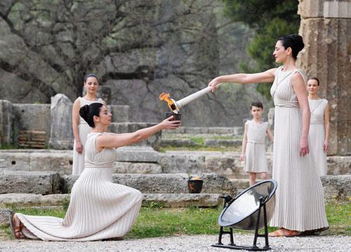 2008年3月24日北京奥运会圣火采集仪式在希腊举行