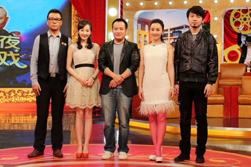 《黄金大劫案》剧组主创做客天津卫视《今夜有戏》节目,导演宁浩,主演