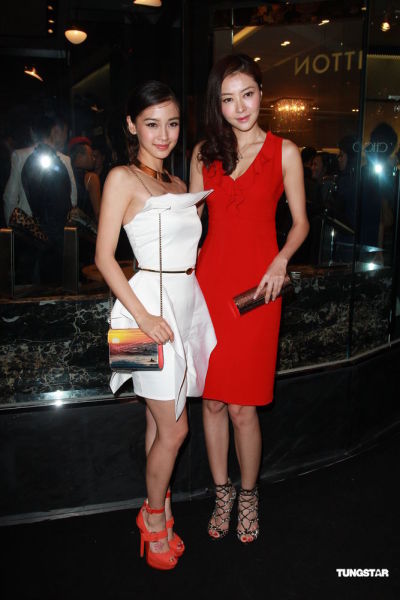 图文某品牌专门店开幕礼angelababy与熊黛林