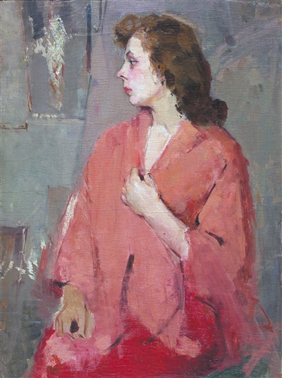 张华清《半身像》,1960年,油画,87.5x64cm,张华清藏.中国美术馆供图