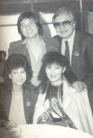 张彻(上右)与英年早逝的爱徒傅声(上左).